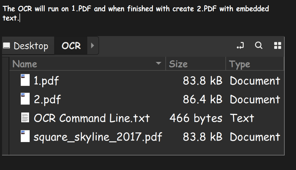 fix pdf text encoding Tesseract OCR command line processing a PDF page screenshot