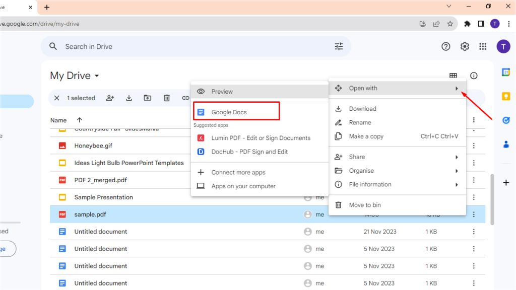 pdf file is unreadable Google Docs import PDF dialog