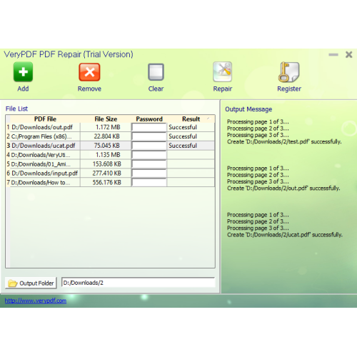 pdf file starts with invalid header fix dedicated PDF repair software interface showing file selection and repair progress