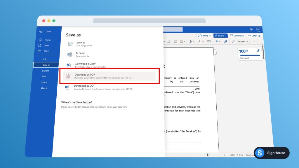 pdf repair for office documents office worker opening Word document to re-export as PDF on desktop computer