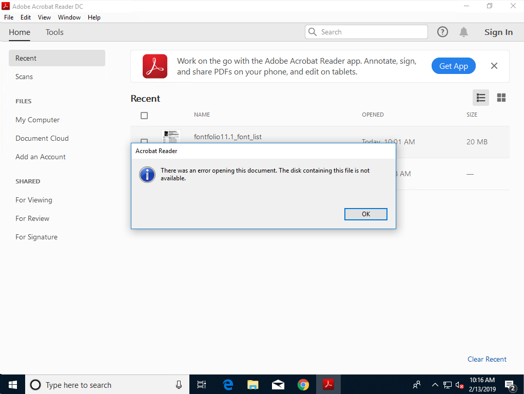 pdf repair for office documents PDF file not opening in Adobe Acrobat Reader error message on office laptop
