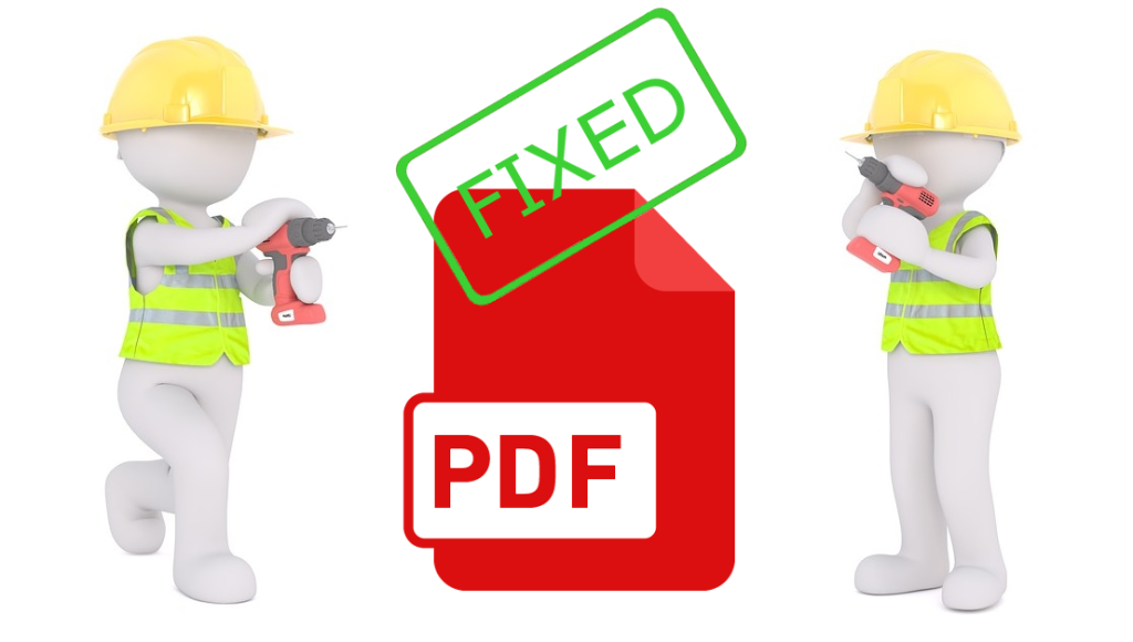 pdf repair for office documents person uploading corrupted PDF to online repair website interface