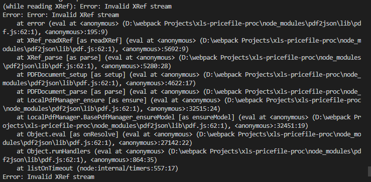 pdf xref stream repair qpdf command line check output showing xref stream error