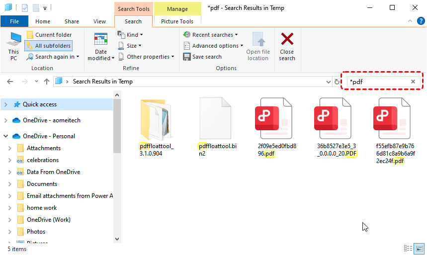 recover pdf after system crash Windows Temp folder with PDF files