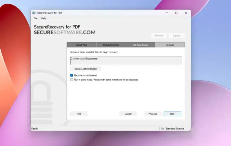 repair multiple pdf files copying PDF files to backup folder on desktop