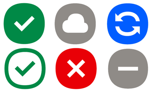 repair pdf after cloud sync Dropbox sync icon green checkmark and blue circle on PDF file
