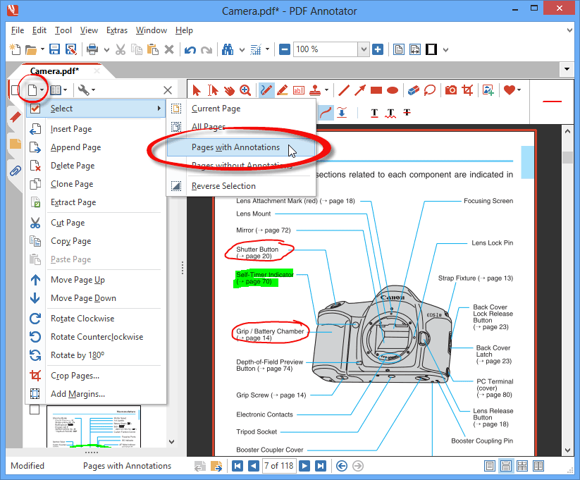repair pdf annotations PDF24 Tools Extract Annotations page with upload button