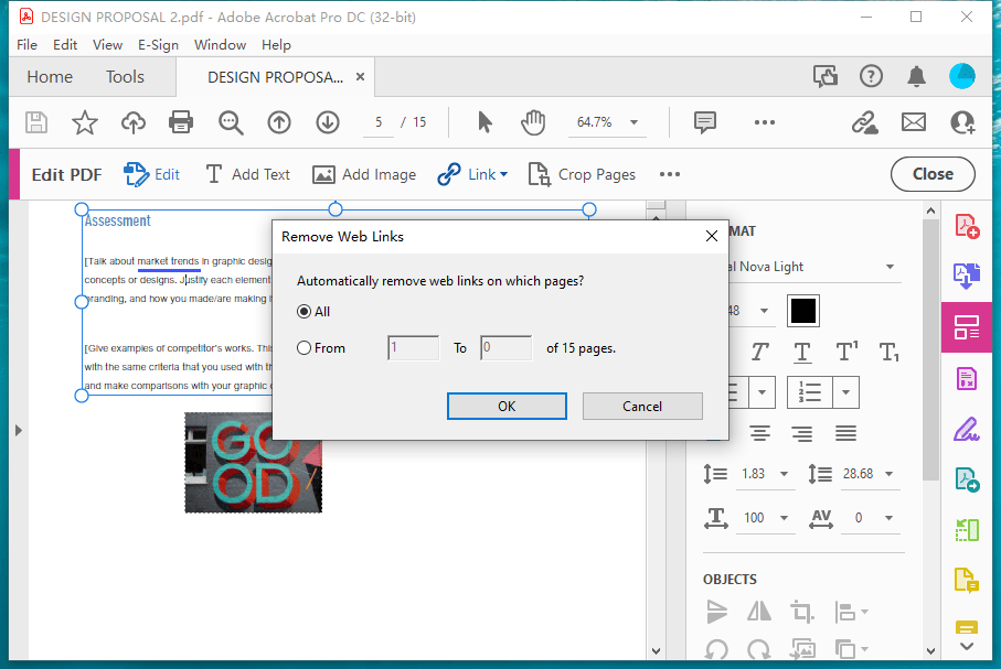 repair pdf exported from powerpoint Adobe Acrobat editing hyperlink properties in a PDF