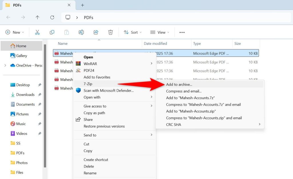 repair pdf from zip file extracting a zip file containing a PDF on Windows using 7-Zip