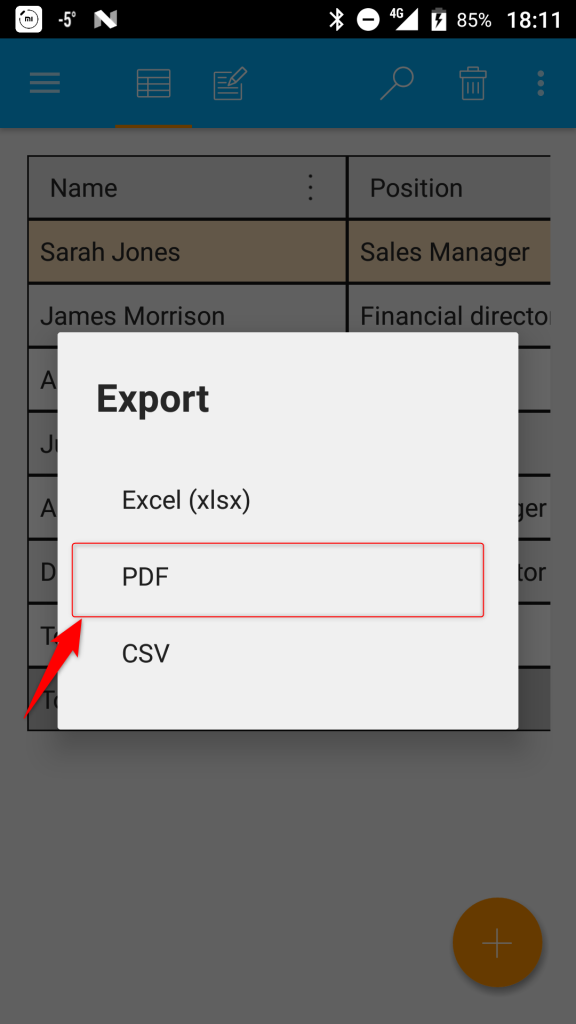 repair pdf generated by app PDF export settings dialog in a mobile notes app
