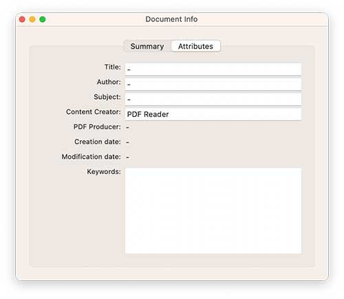 repair pdf metadata PDF metadata properties window showing title author subject keywords