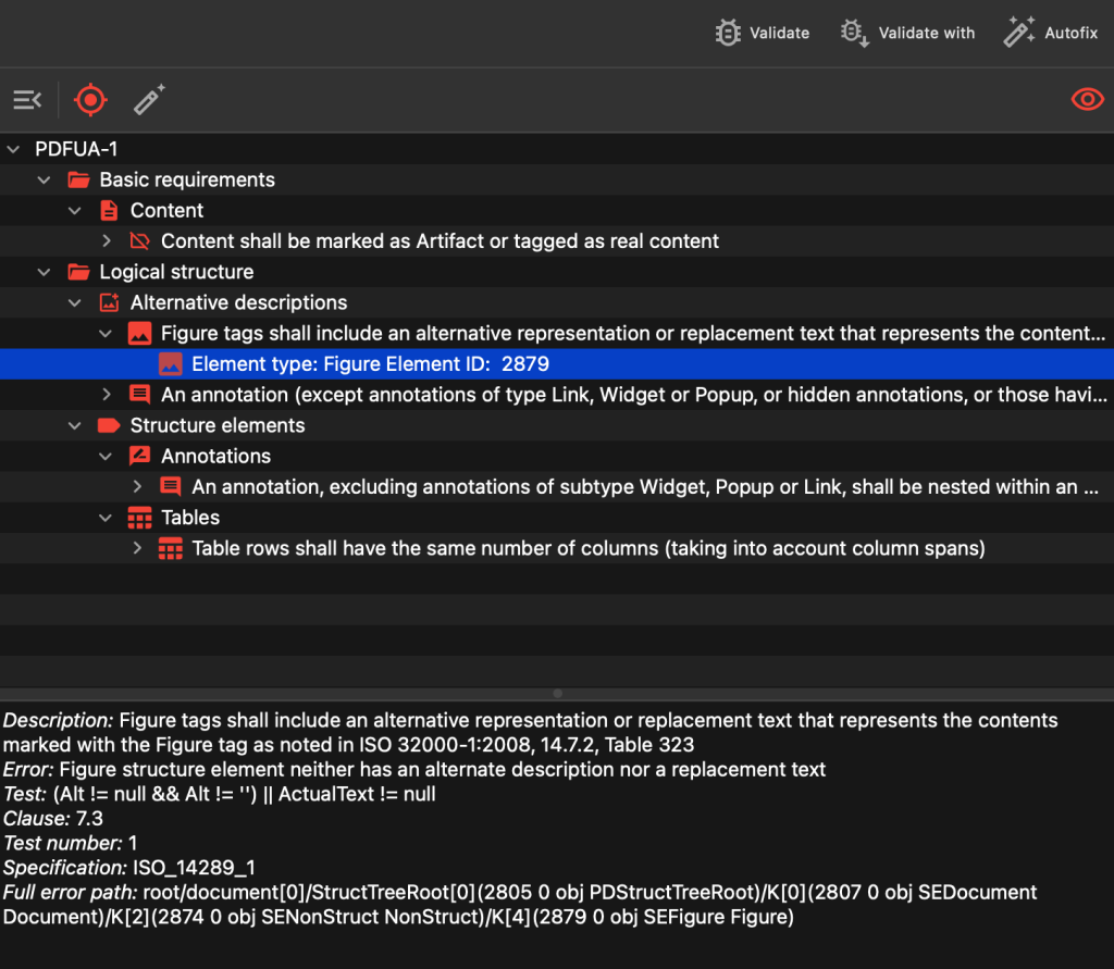 repair pdf objects PDF validator checking file integrity result